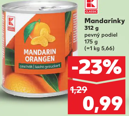 K-Classic mandarínky pevný podiel