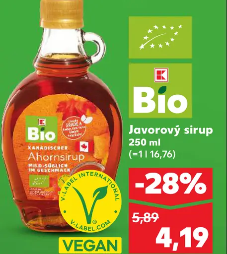 K-Classic Bio javorový sirup