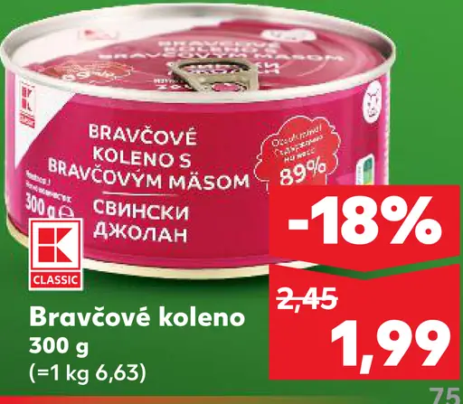 K-Classic Bravčové koleno s bravčovým mäsom