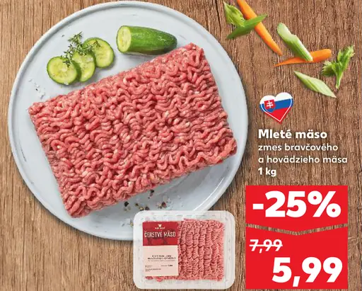 Mleté mäso zmes bravčového a hovädzieho mäsa
