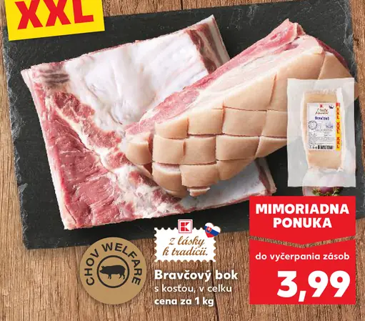 Chov Welfare Bravčový bôčik s kosťou vcelku