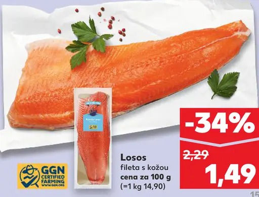 Losos fileta s kožou