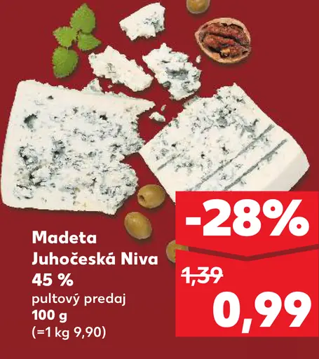 Madeta Juhočeská Niva 45 % syr