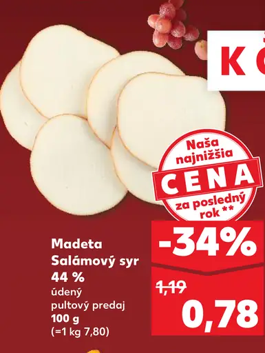 Madeta Salámový syr 44 %