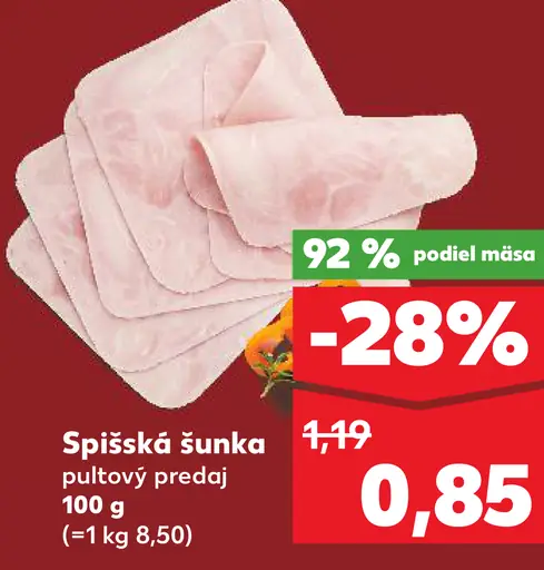 Spišská šunka pultový predaj