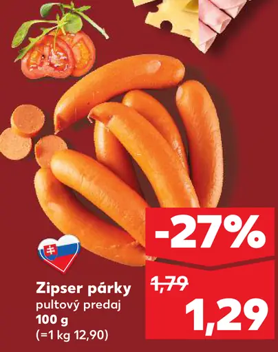 Zipser párky pultový predaj