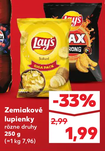 Lay's zemiakové lupienky rôzne druhy