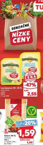 Leerdammer 30 - 45 % plátky syr