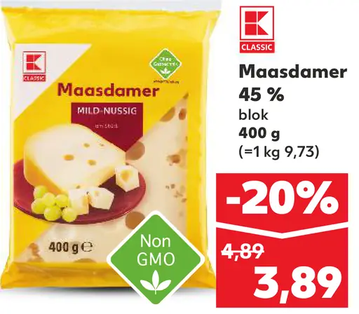 K-Classic Maasdam 45 % blok syr