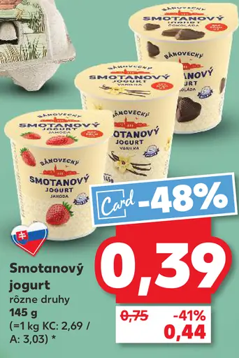 Smotanový jogurt rôzne druhy