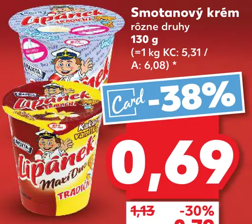 Smotanový krém rôzne druhy