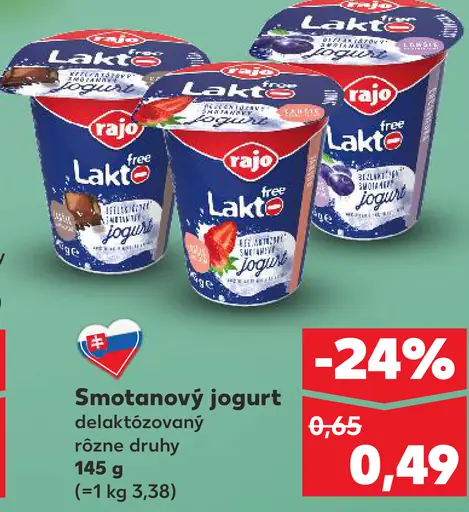 Smotanový jogurt delaktózovaný rôzne druhy