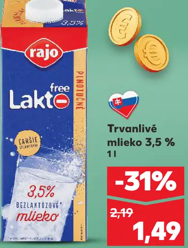 Rajo Brejky Trvanlivé mlieko plnotučné 3,5 %