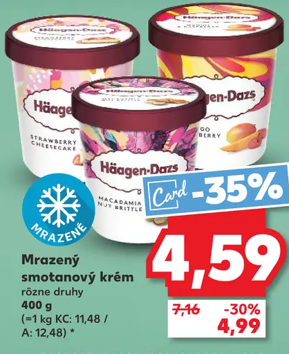 Mrazený krém Häagen-Dazs rôzne druhy