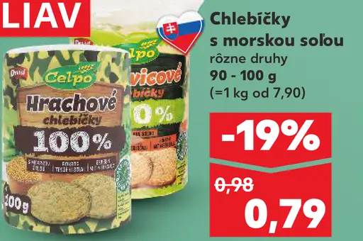 Celpo hrachové chlebíčky 100 %