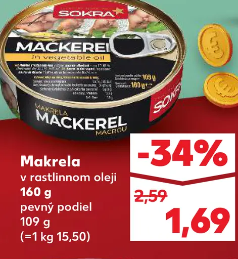 Sokra Makrela v rastlinnom oleji