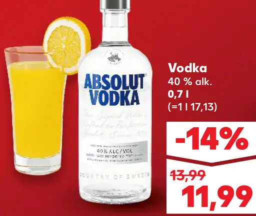 Absolut vodka 40 %