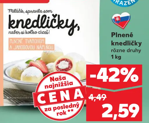 Stará mama XXL knedličky tvarohové s jahodovou náplňou