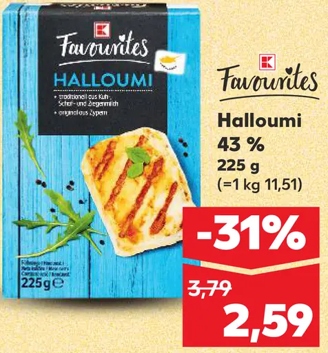 K-Favourites Halloumi syr na gril 43 %