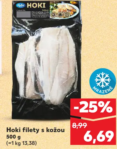 Hoki filety s kožou mrazené