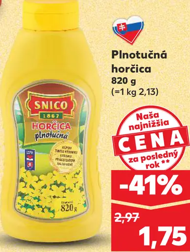 Snico Plnotučná horčica