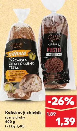Breadway švajčiarsky kváskový chlebík rôzne druhy