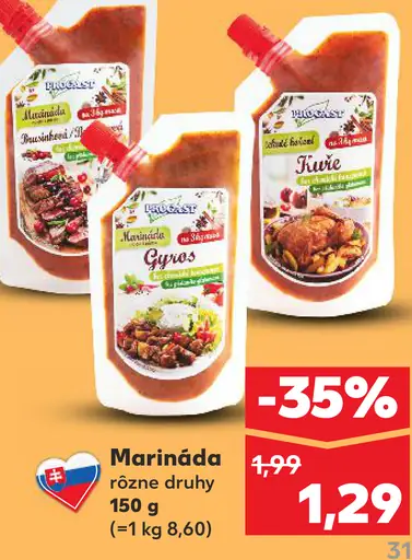 Marináda rôzne druhy