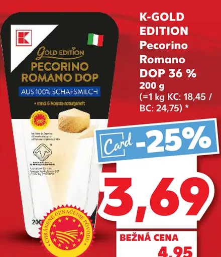 K-Gold Edition Pecorino Romano DOP 36 %