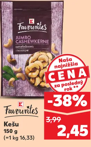 K-Favourites Jumbo cashew nuts kešu