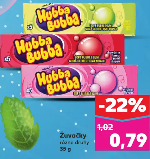 Hubba Bubba žuvačky rôzne druhy