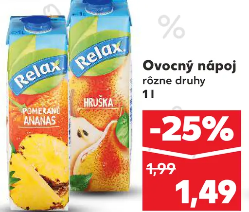 Relax ovocný nápoj rôzne druhy