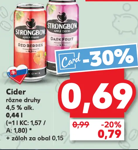 Strongbow ciders rôzne druhy plechovka