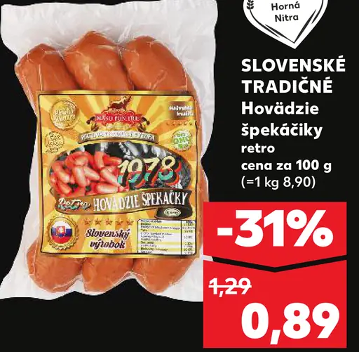 Slovenské tradičné hovädzie špekačky retro