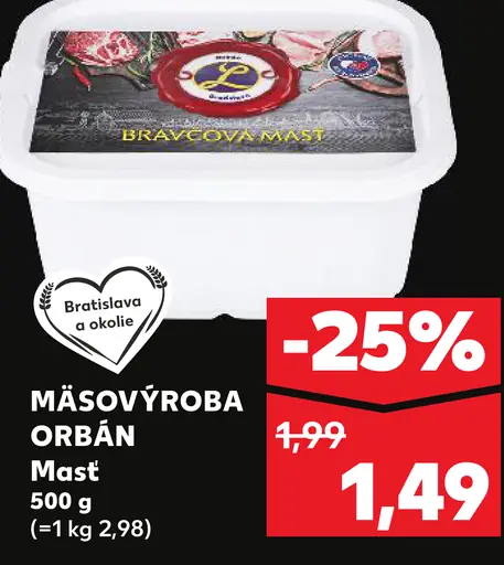 Mäsovýroba Orbán Masť bravčová