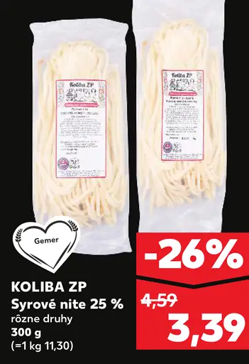 Koliba ZP Syrové nite 25 % rôzne druhy