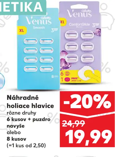 Gillette Venus náhradné holiace hlavice s puzdrom na holenie