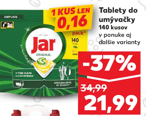 Jar tablety do umývačky rôzne druhy
