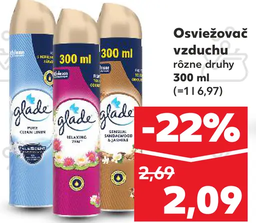 Glade osviežovač vzduchu rôzne druhy