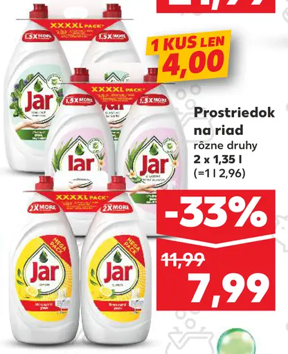 Jar prostriedok na riad rôzne druhy