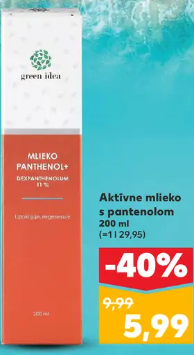Green idea mlieko pantenol+ s dexpanthenolom 11 %