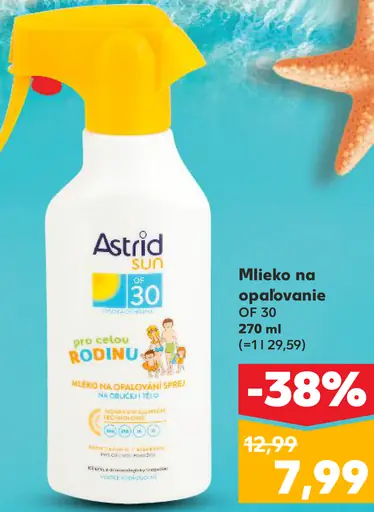 Astrid Sun mlieko na opaľovanie pre celú rodinu OF 30