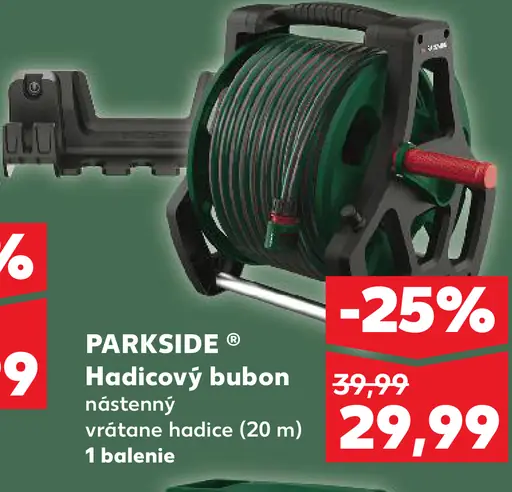 Parkside hadicový bubon nástenný vrátane hadice 20 m