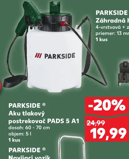 Parkside aku tlakový postrekovač PADS 5 A1