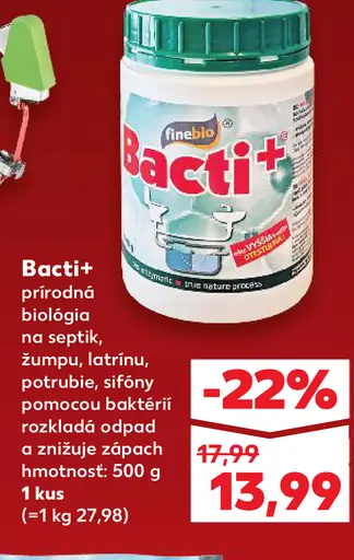 Bacti+ prírodná biológia na septik, žumpu a potrubie