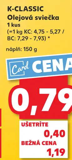 K-CLASSIC Olejová sviečka