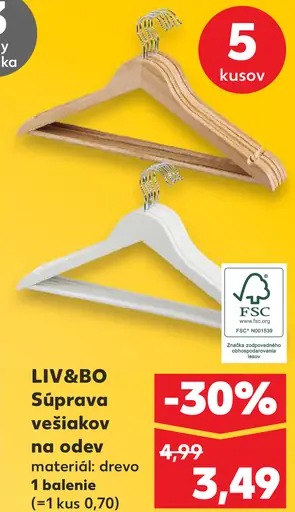 LIV&BO Súprava vešiakov na odev