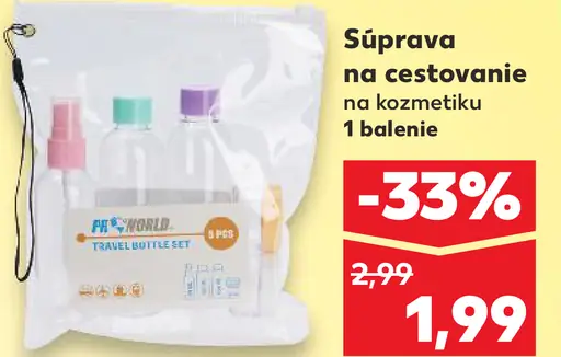 Súprava na cestovanie na kozmetiku