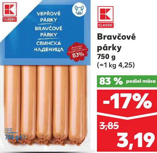 Bravčové párky na gril alebo na chladenie