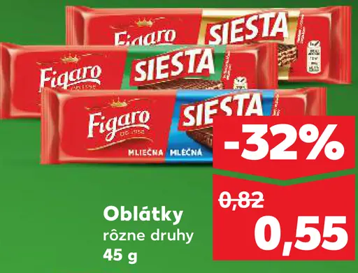 Figaro Siesta oblátky rôzne druhy