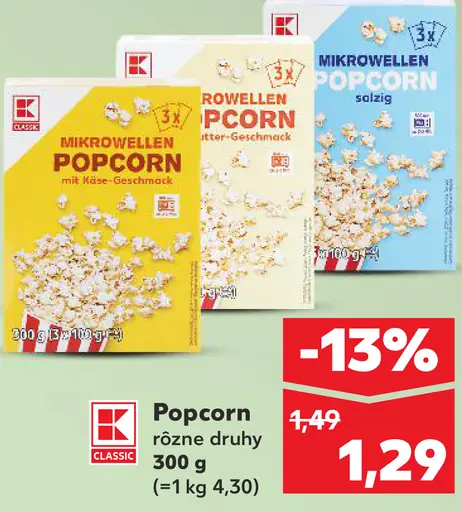 K-Classic mikrovlnný popcorn slaný